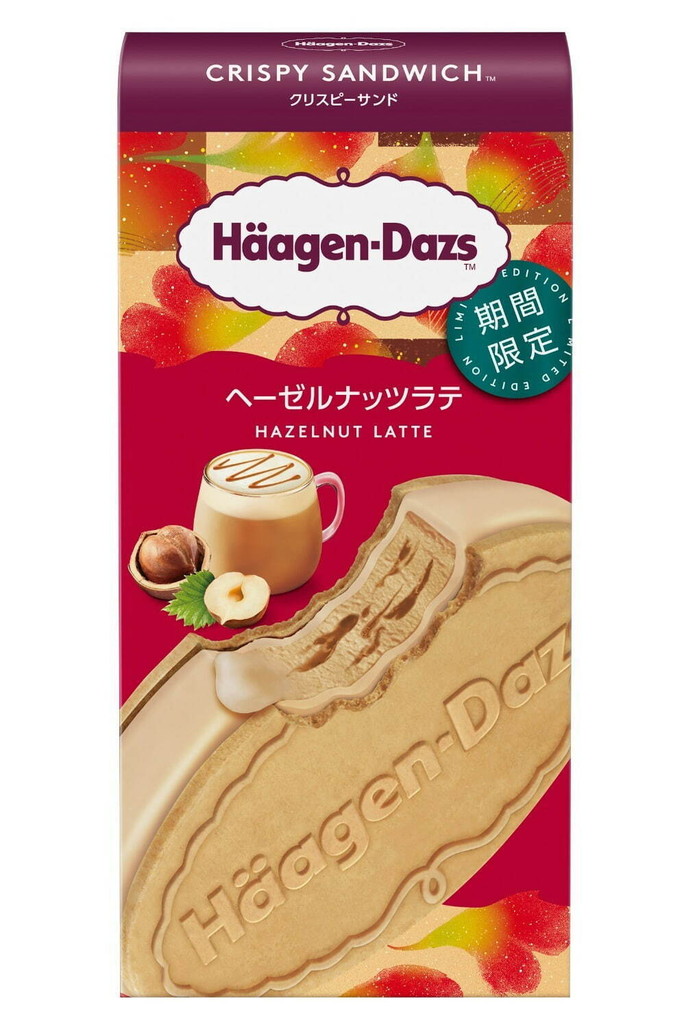 ハーゲンダッツ クリスピーサンド「ヘーゼルナッツラテ」351円