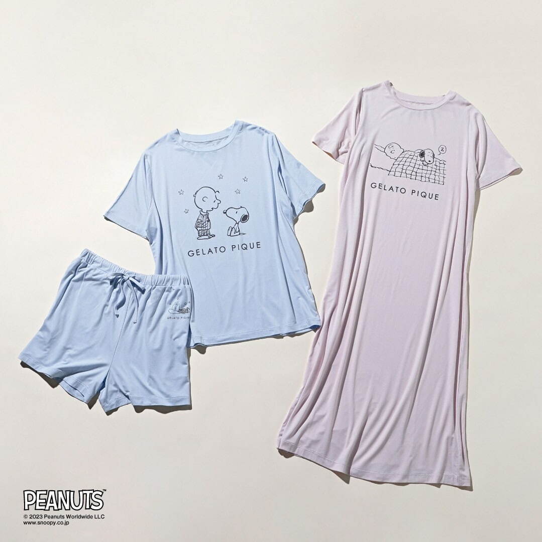 【PEANUTS】ワンポイントTシャツ＆ショートパンツSET 8,800円
【PEANUTS】ワンポイントTワンピース 6,930円