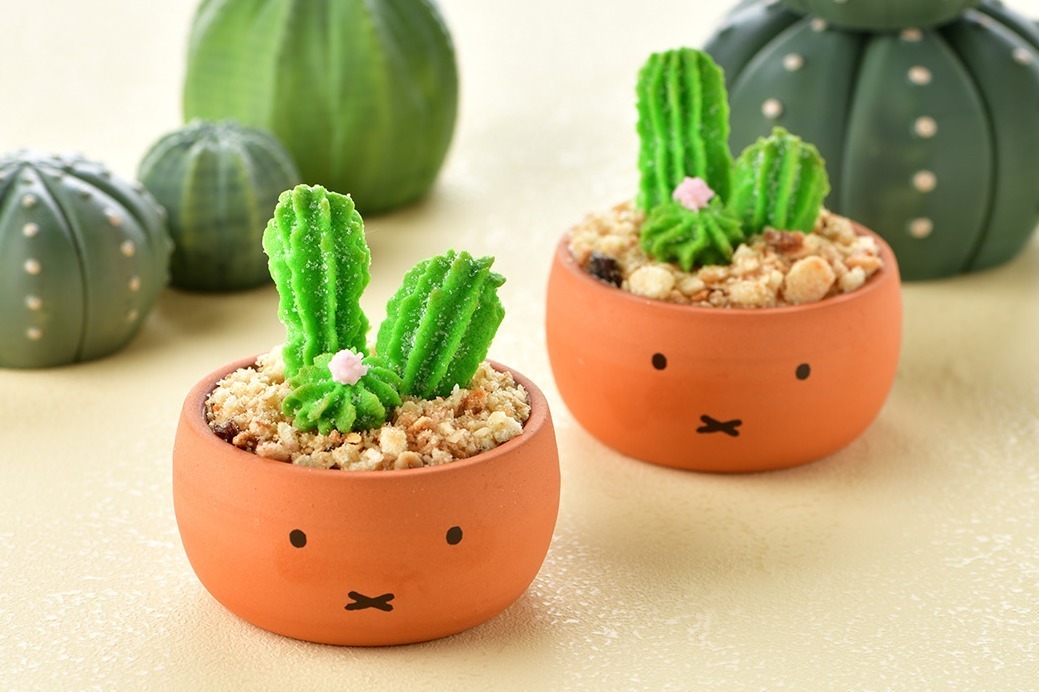 チーズ｜ミッフィーの"まるでサボテンの鉢植え”カスタードプリン、フラワーミッフィー ジュースガーデンで