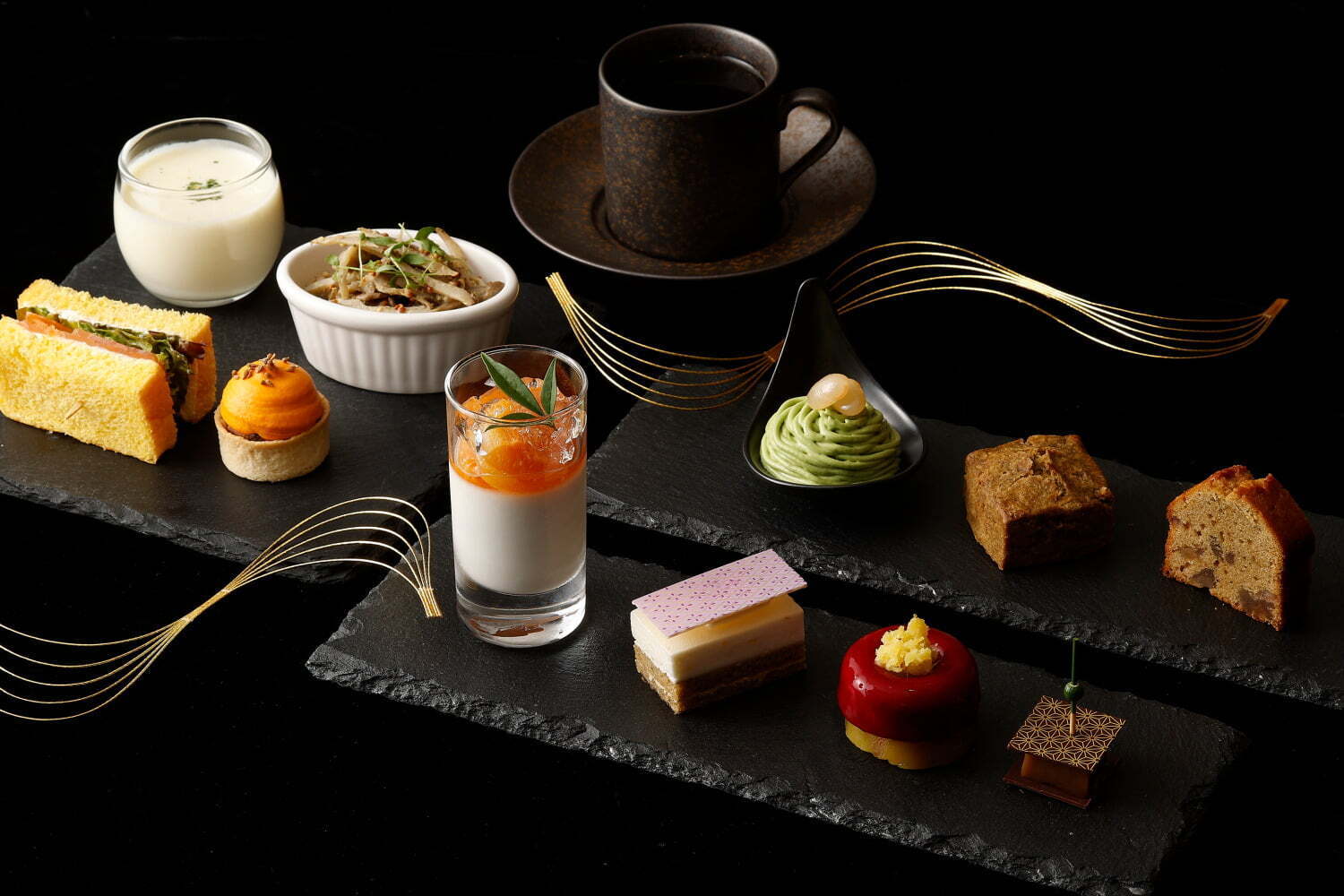 ほうじ茶｜ホテル雅叙園東京「ほうじ茶アフタヌーンティー」安納芋×ほうじ茶のムースや“金木犀”香るパンナコッタ