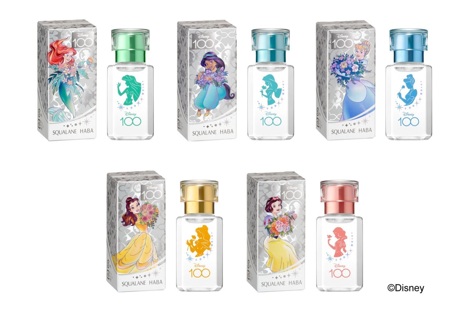 ハーバー23年冬スキンケア、人気美容オイル「スクワラン」がディズニープリンセス限定デザインに