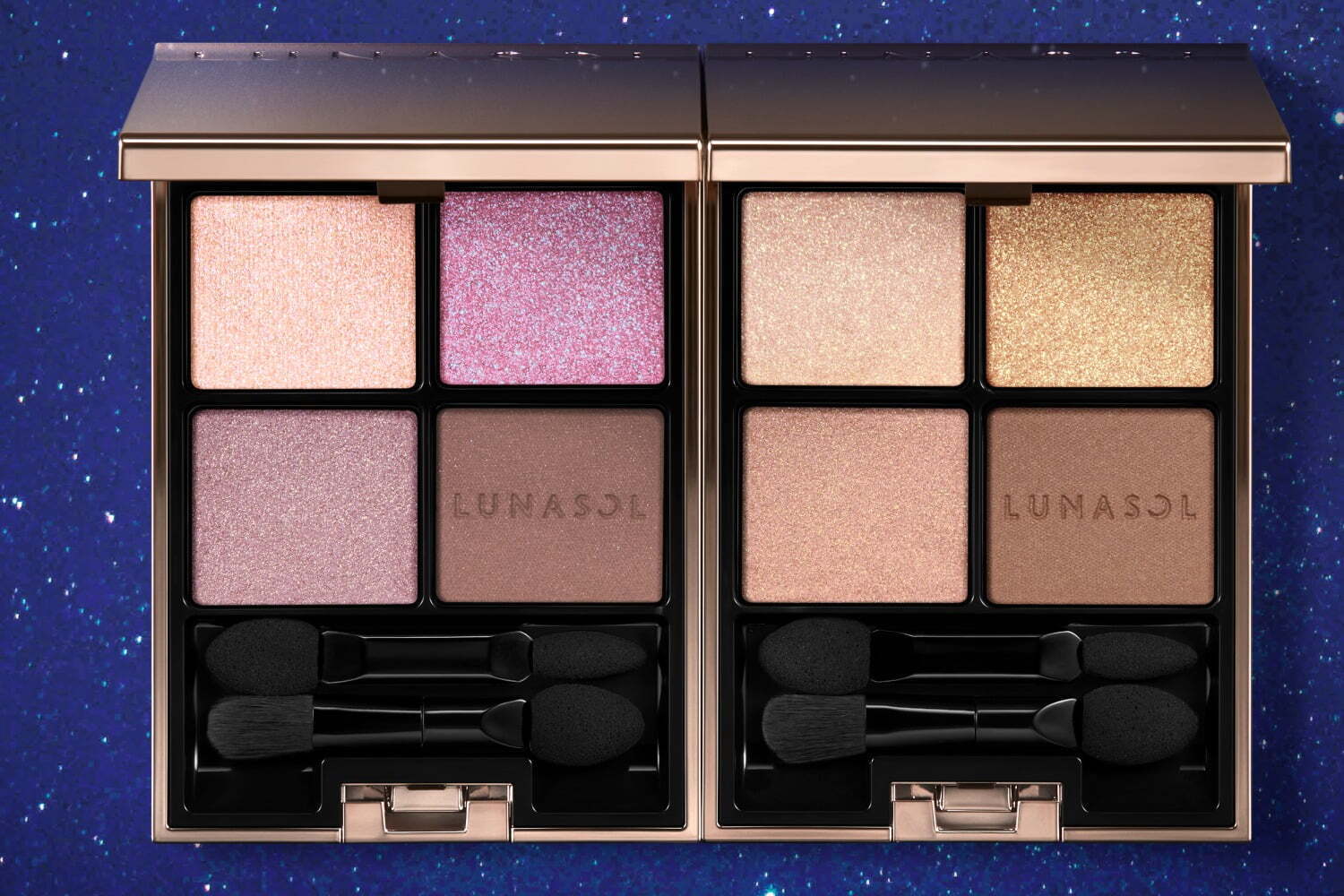 リップオイル｜ルナソル23年冬コスメ「満点の星空」着想、“星屑パープル”アイシャドウ&Wエンドのツヤリップなど