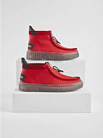 クラークス × イーストパック“チャンキーヒール”のモカシンブーツ、キャンバスにジッパーをプラス｜写真5