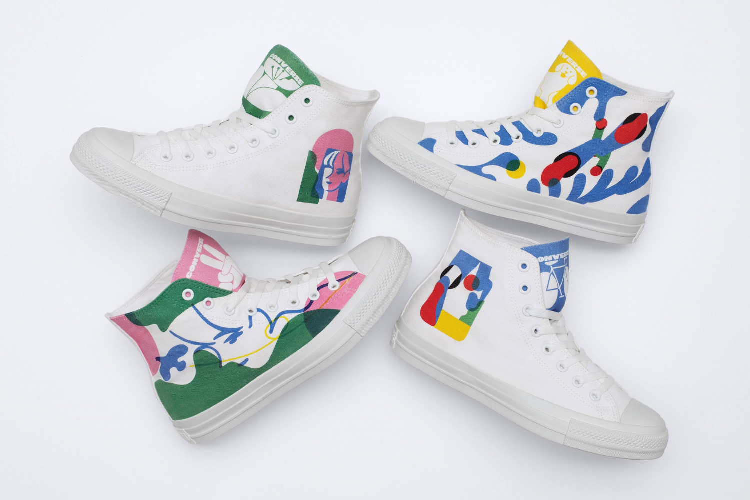 ホワイトアトリエ バイ コンバース、鮮やか“花や犬”モチーフで「オールスター アール」をカスタマイズ｜天神カイタック スクエアガーデン