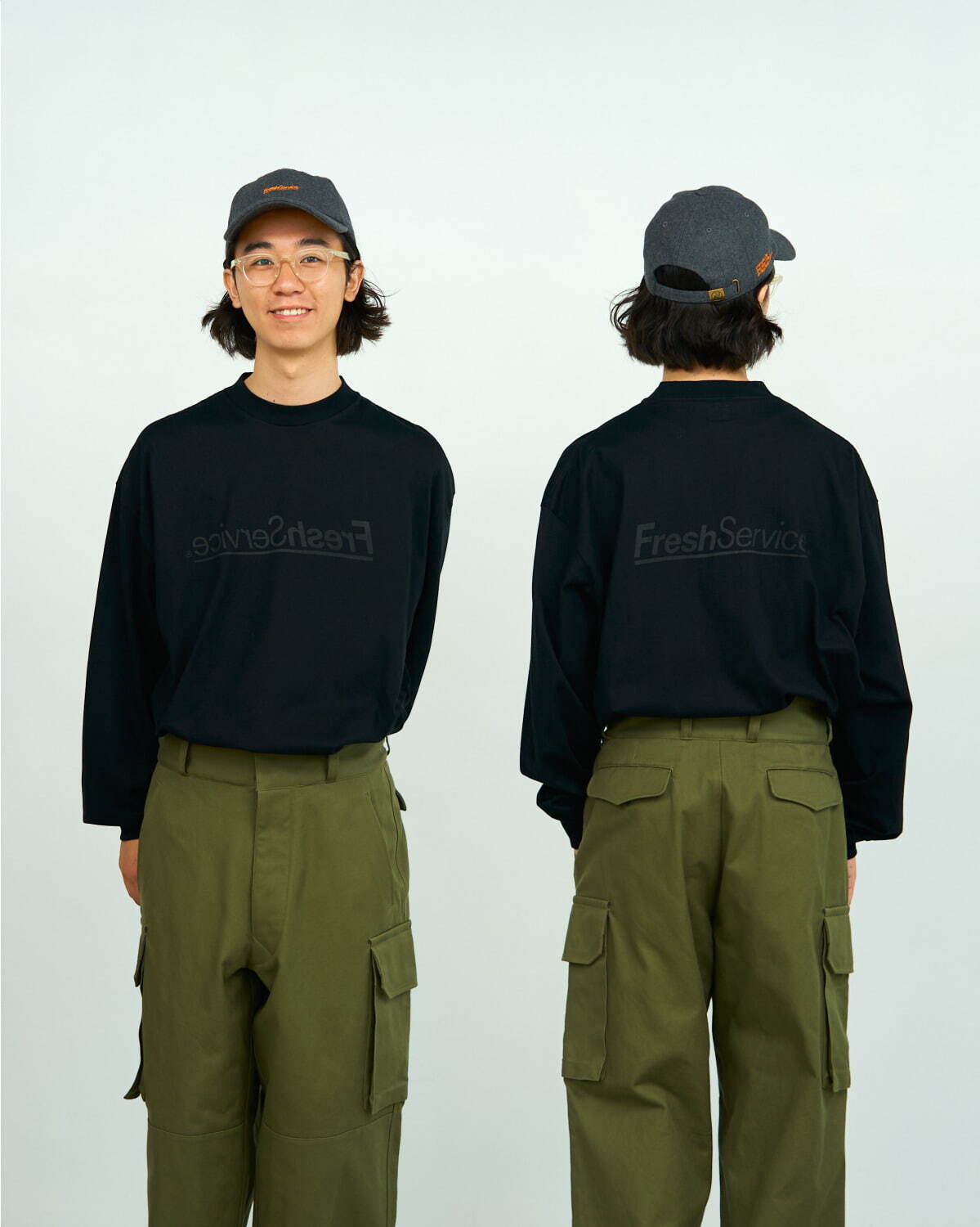 フレッシュサービス×ブラームス ルーツストック、タフで上質な“反転ロゴ”入りロングTシャツ｜写真8