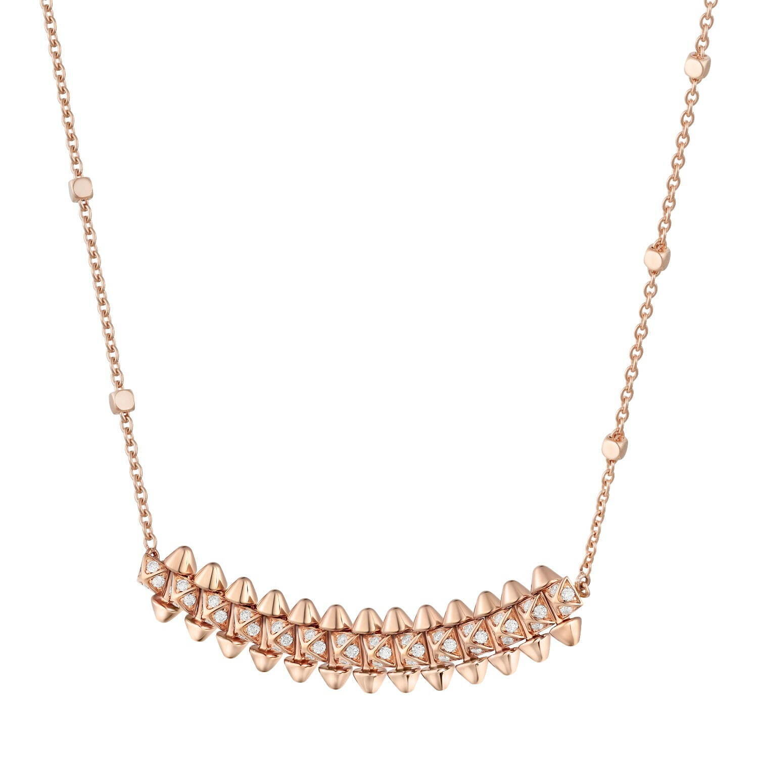 「クラッシュ ドゥ カルティエ」ネックレス ピンクゴールド、ダイヤモンド 907,500円 Camille Blanchet © Cartier