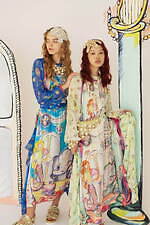 ツモリチサト TSUMORI CHISATO フォーツリーズプリントシルクドレス ツモリチサトTSUMORI CHISATO シルク絵具プリントワンピース