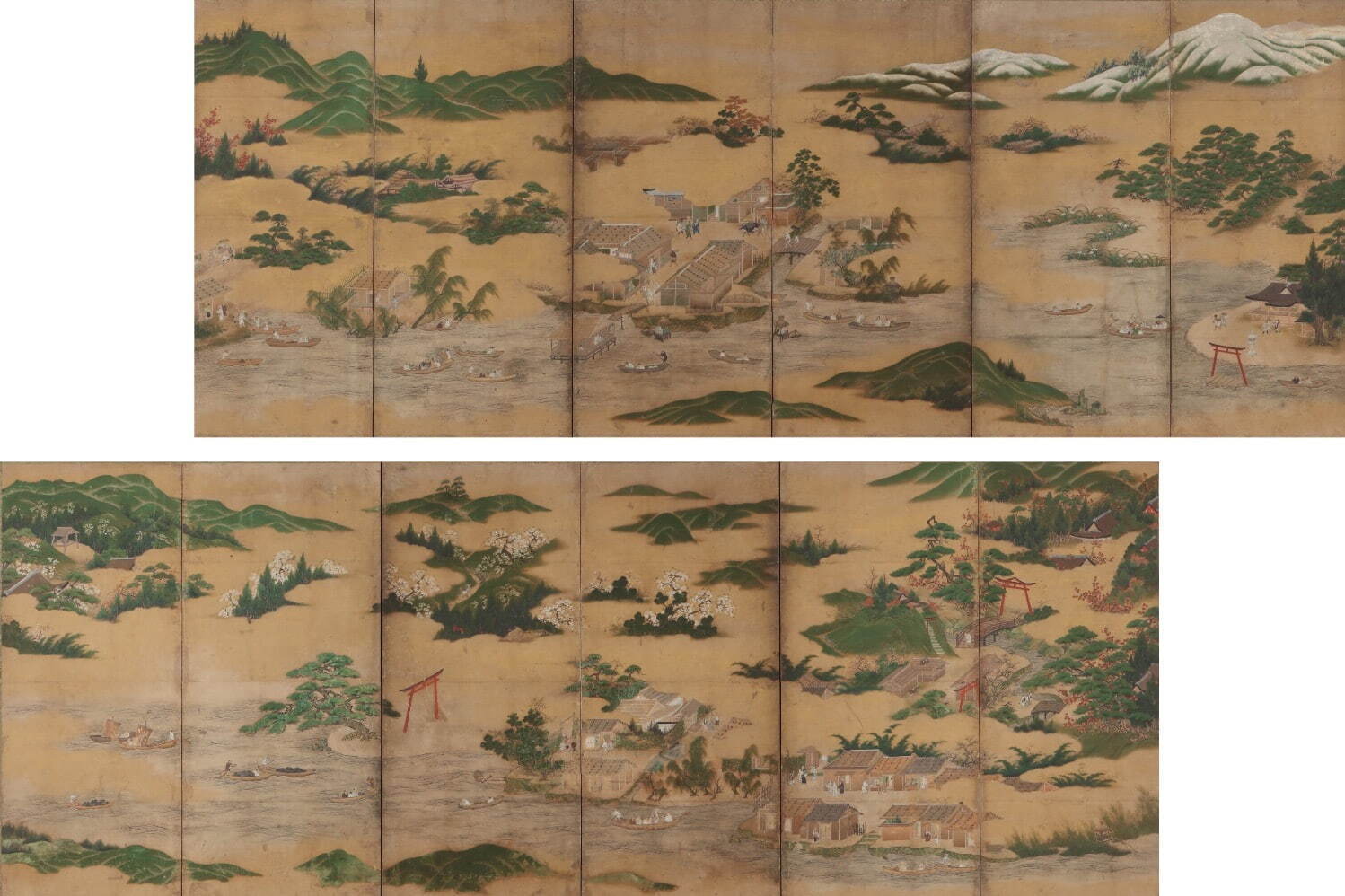 重要文化財 狩野派 《近江名所図》 室町時代 滋賀県立美術館