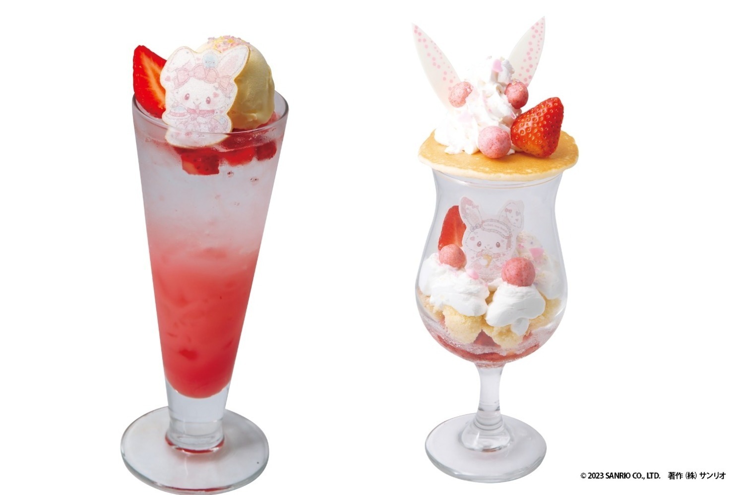 キャラクターカフェ｜「ウィッシュミーメル」“うさ耳”つき限定パフェなど、サンリオキャラクターズ ガーデンカフェで