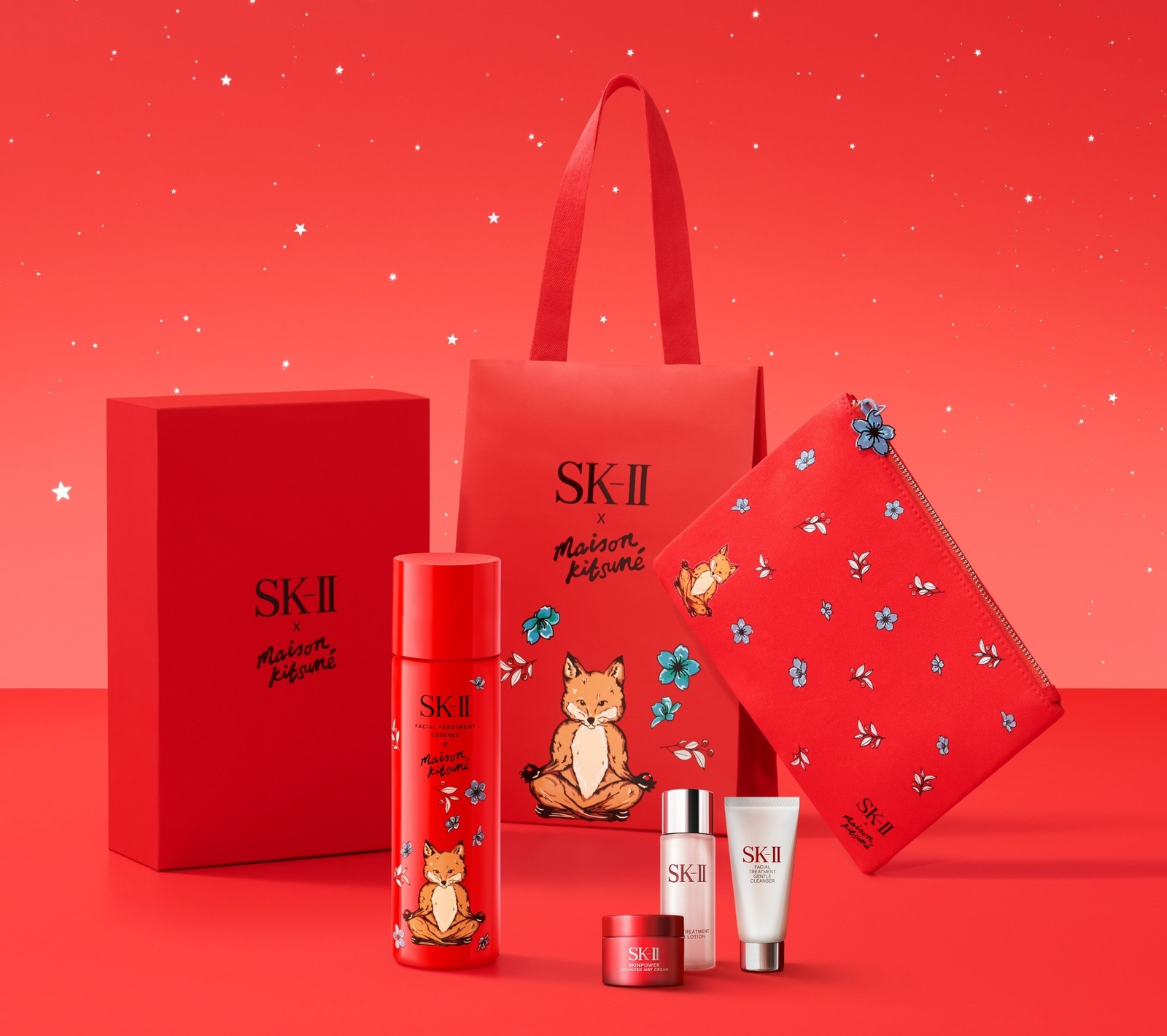 SK-II、メゾンキツネとコラボ！人気化粧水が“ヨガフォックス”デザインに