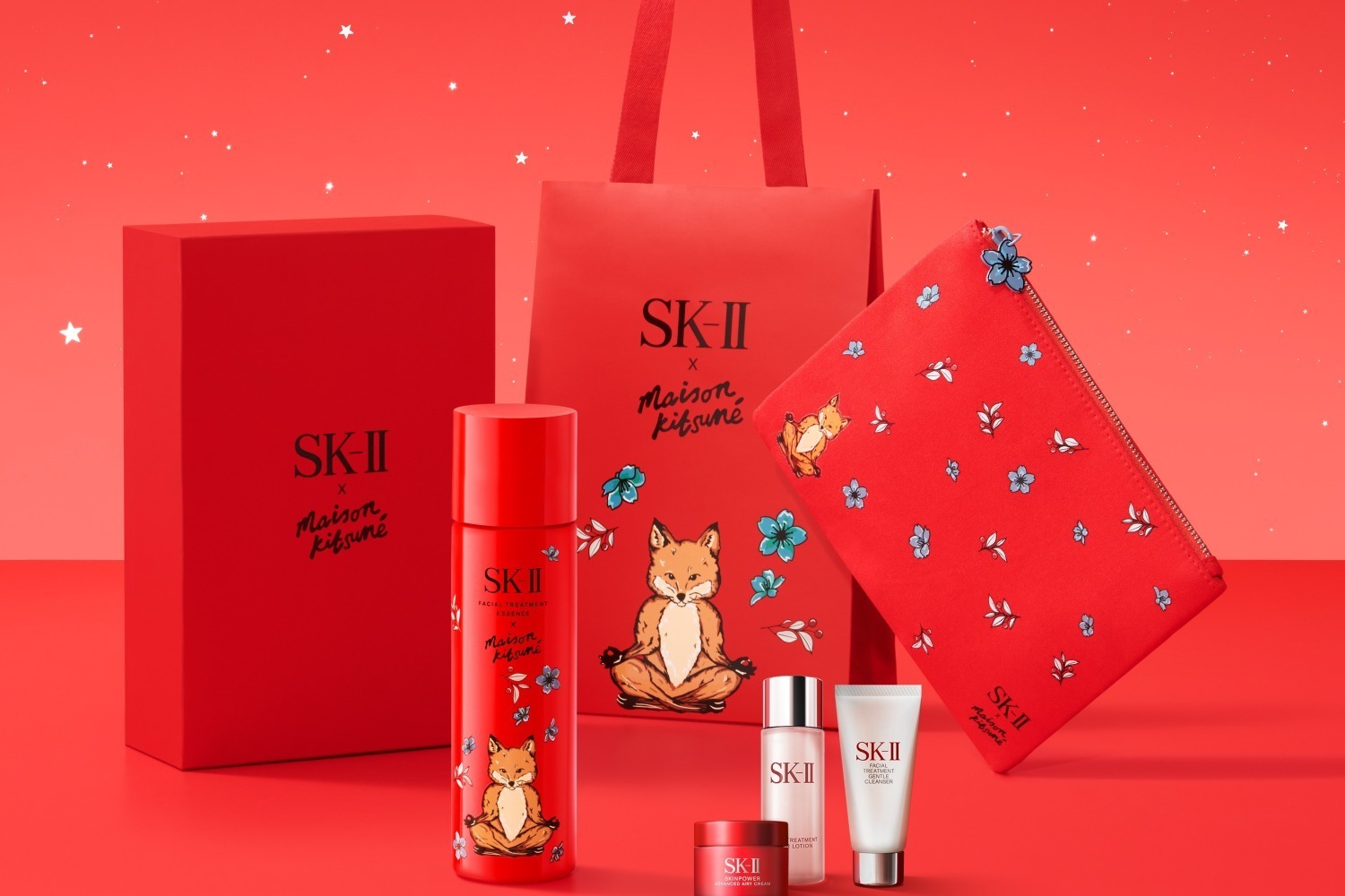 SK-II23年クリスマスコフレ、メゾンキツネとコラボ！人気化粧水が“ヨガ