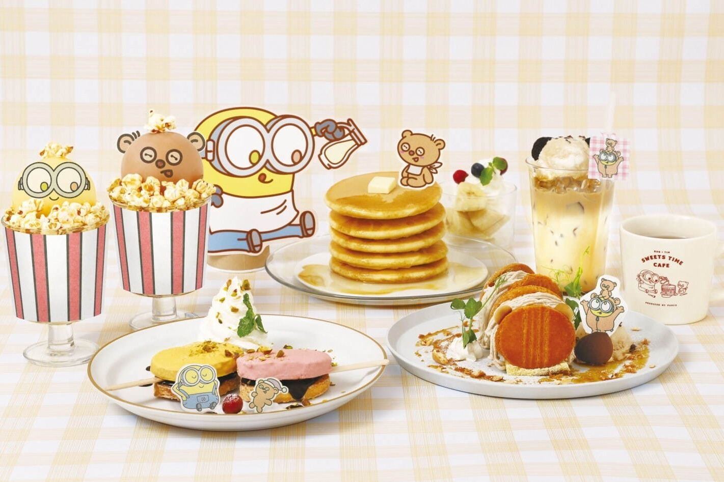 ミニオンズ“ボブ＆ティム”のコラボカフェが渋谷・名古屋パルコに、キャラ着想スイーツやフード