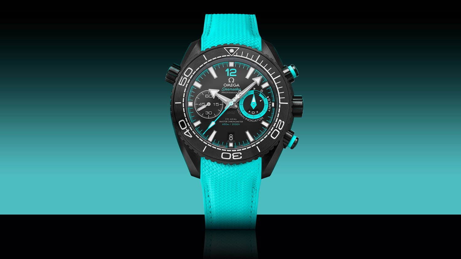 オメガ「シーマスター」ブラック×ターコイズの新作腕時計、NZのヨット