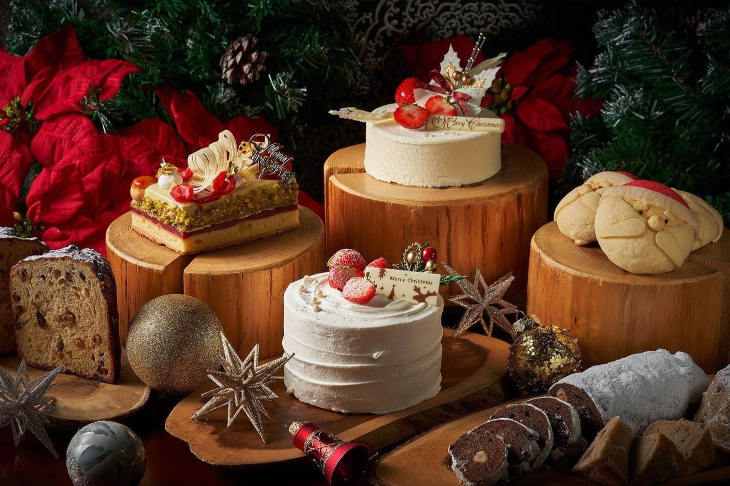 インターコンチネンタルホテル大阪23年クリスマスケーキ、あまおう苺ショートやピスタチオ×ベリータルト