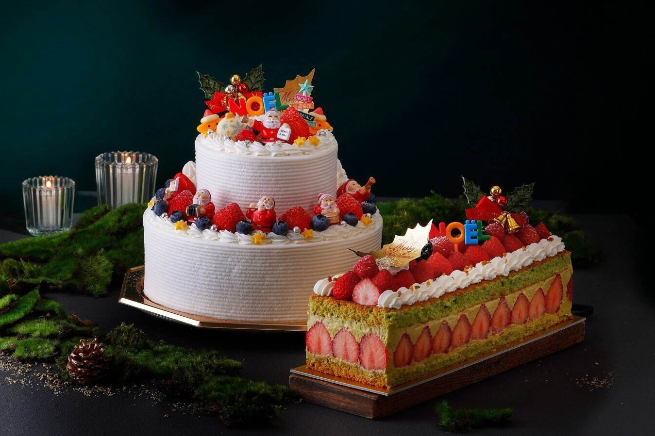 ダックワーズ｜ウェスティンホテル東京23年クリスマスケーキ、サンタ＆雪だるまの賑やかな2段ショートケーキ