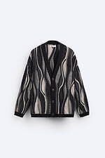 Lサイズ ZARA × MAISON SPECIAL ジャカードカーディガン ZARA - ZARA ジャカードカーディガン フリンジX MAISON SPECIAL