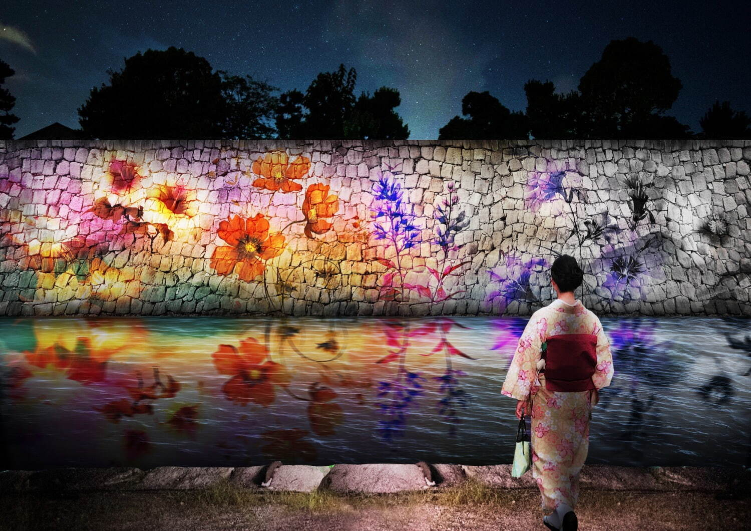 京都・二条城アートイベント「ネイキッド フラワーズ 2023 秋」国宝×プロジェクションマッピング｜写真5