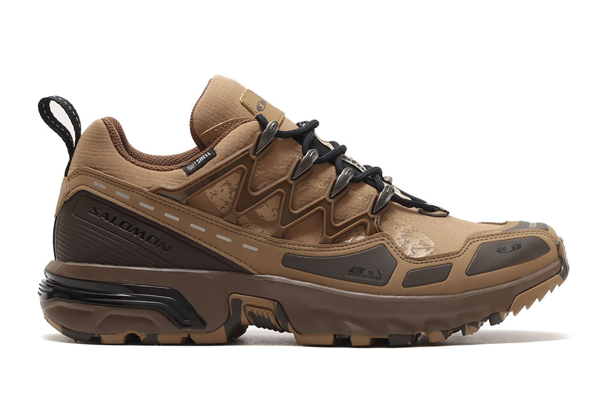 サロモン×アトモス“地層と化石”着想の新作スニーカー、地層風グラデーションや化石の出現ギミック