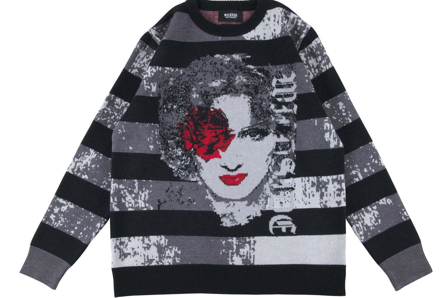 クルーネックニット｜ワイルドサイド ヨウジヤマモト×ニットガングカウンシル、“薔薇と女性”のジャカードセーター