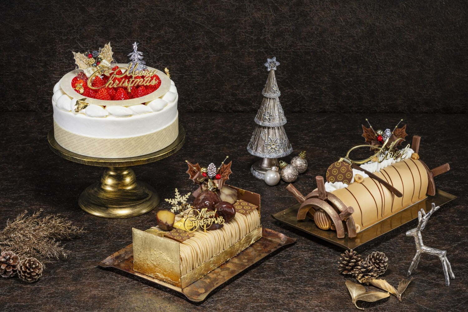 ダックワーズ｜横浜ベイシェラトン ホテル＆タワーズ23年クリスマスケーキ、“横浜港”着想のブッシュドノエルなど