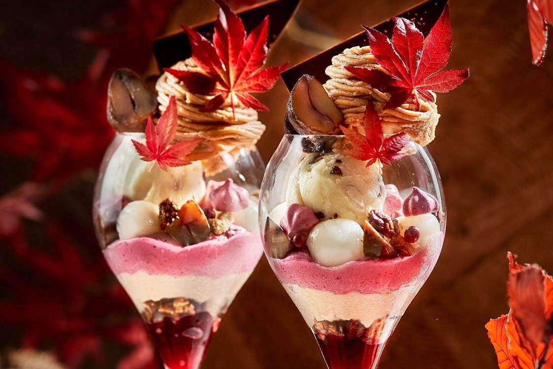 モンブラン｜ウェスティン都ホテル京都「栗のパフェ」秋の美味を堪能できる素材を重ねて