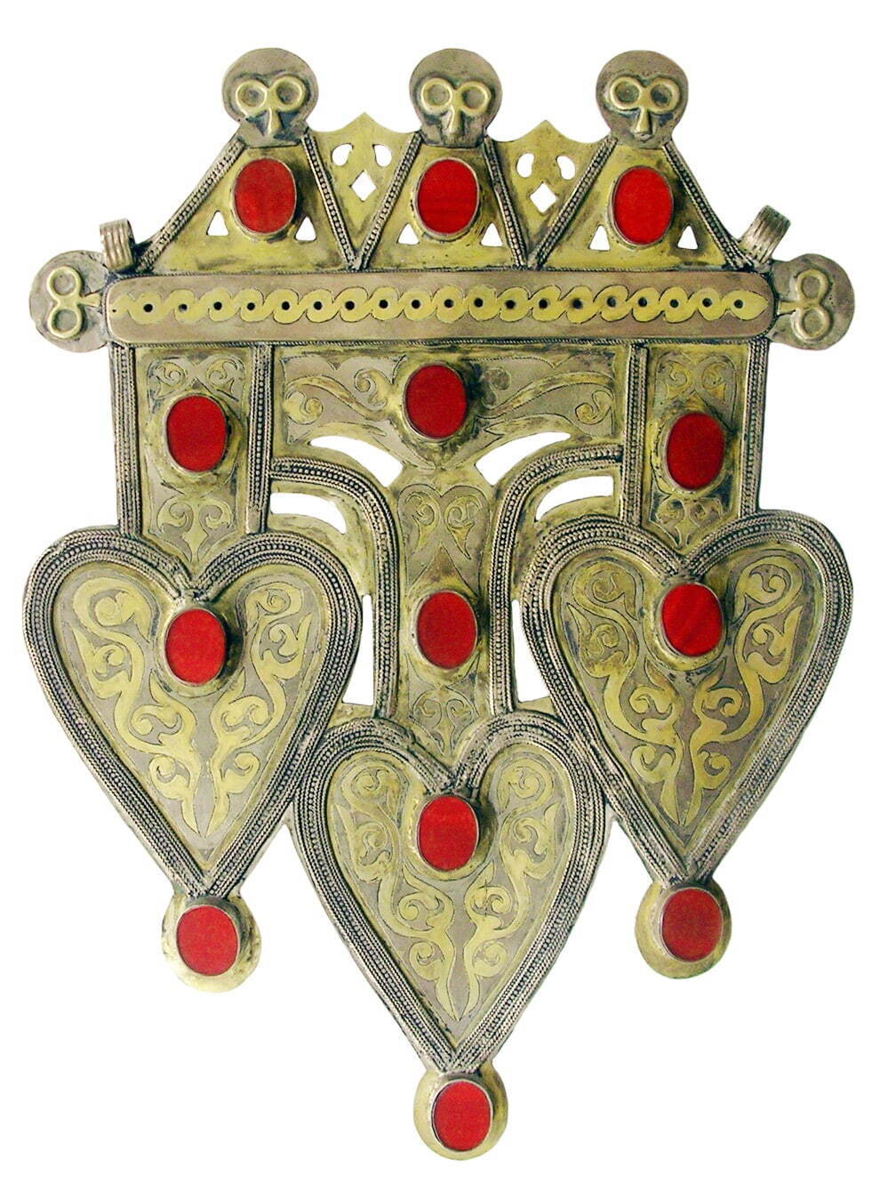 紅玉髄を用いた背飾り トルクメニスタン 19世紀後半-20世紀前半