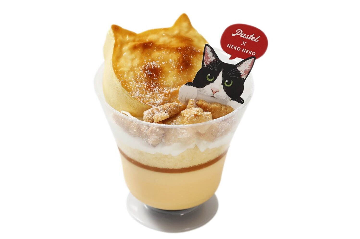 ねこねこ×パステルのなめらかプリン、猫型チーズケーキ“にゃんチー”乗せプリンパフェ＆にくきゅうプリン｜写真4