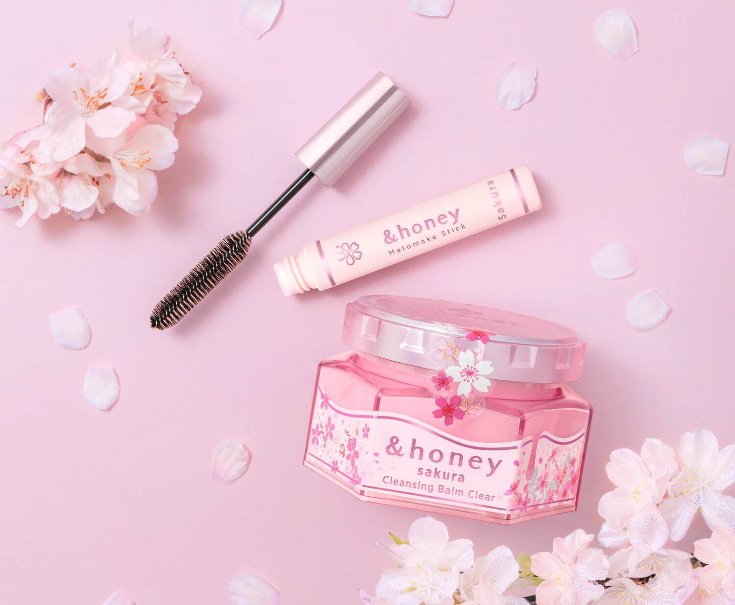 アンドハニー「桜の香り」春限定ヘアケア、“しっとりorサラサラ