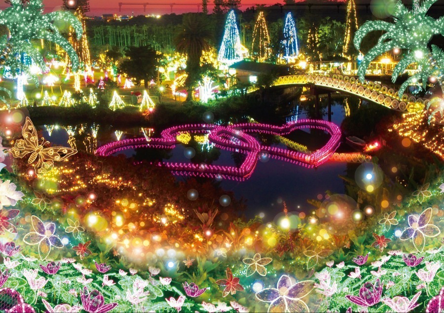 沖縄「美らヤシパークオキナワ・東南植物楽園」のイルミネーション、約400万球が沖縄らしい演出で点灯｜写真7