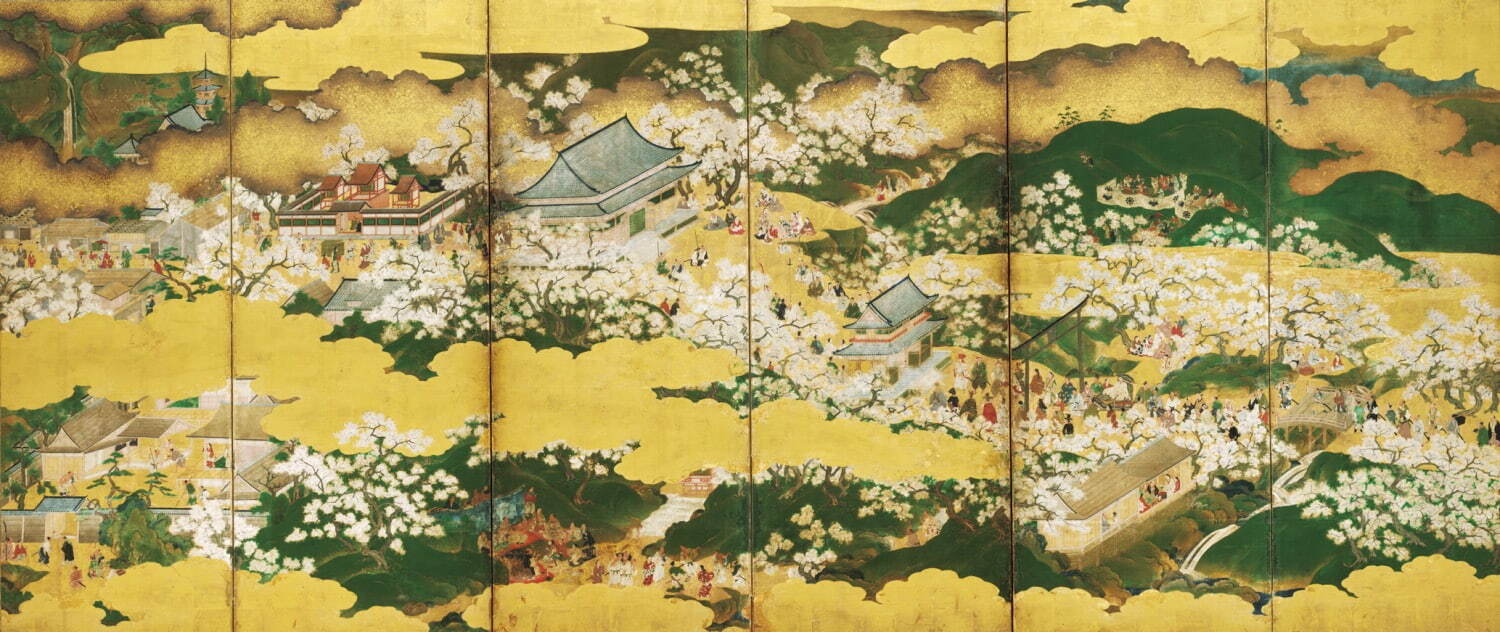 重要文化財 《豊公吉野花見図屛風》(左隻) 桃山時代 細見美術館蔵