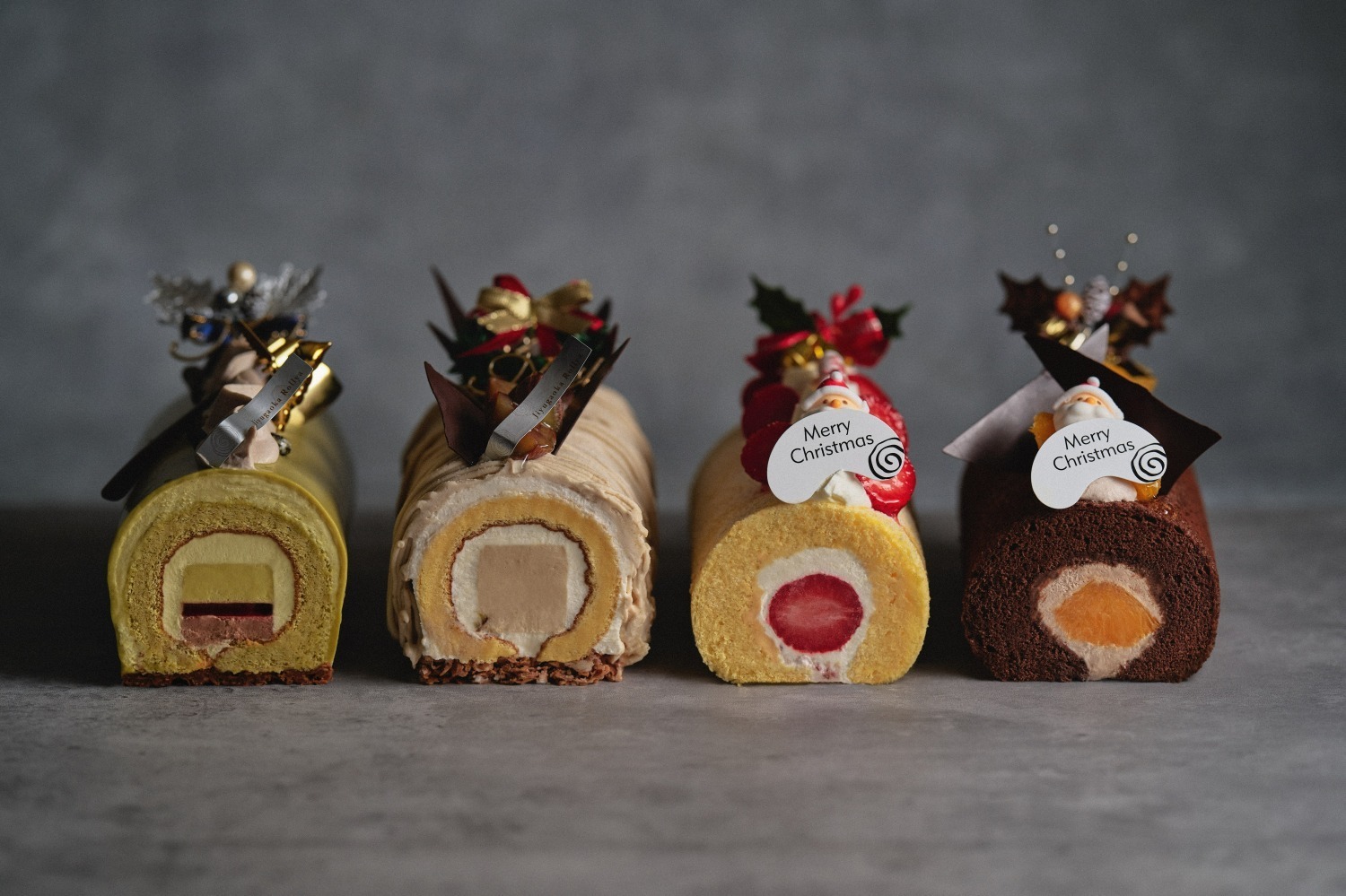 「自由が丘ロール屋」2023年クリスマスケーキ、ショコラ×紅まどんなのロールケーキなど