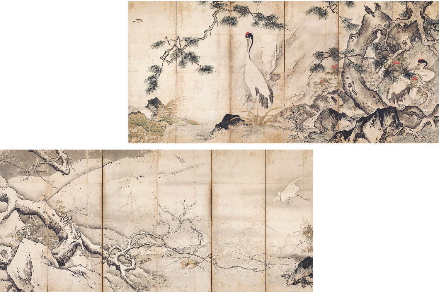 重要文化財 雪舟筆 《四季花鳥図屏風》
室町時代 15世紀 京都国立博物館蔵 ［通期展示］