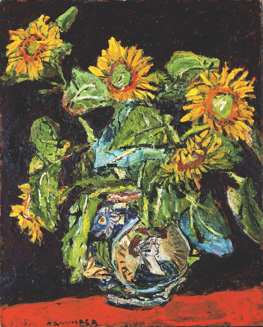 中川一政 《向日葵》 1982年 油彩、カンヴァス 真鶴町立中川一政美術館蔵
