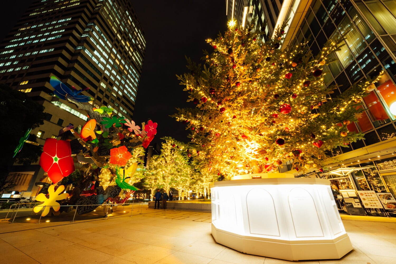 東京ガーデンテラス紀尾井町のイルミネーション2023、“ローズが輝く”クリスマスツリーなど | 写真