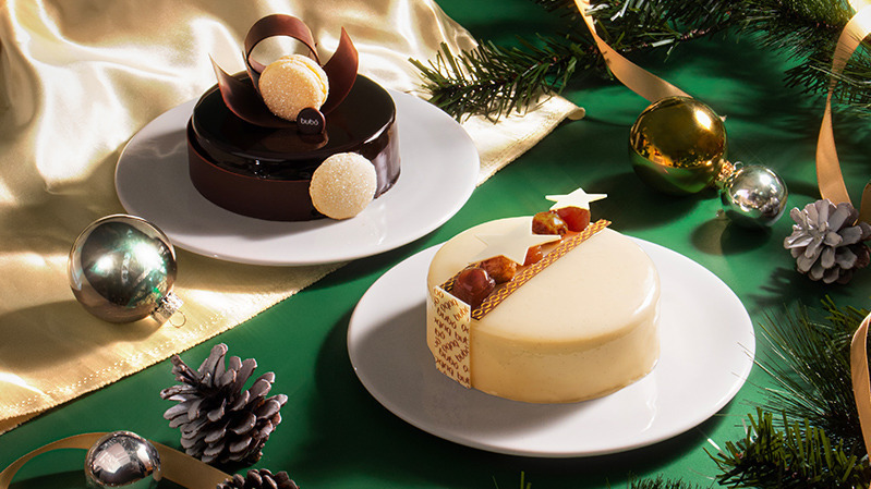 ブボ・バルセロナの23年クリスマス、栗×マカダミアナッツの“ホワイト”ムースケーキやチョコケーキ｜写真1