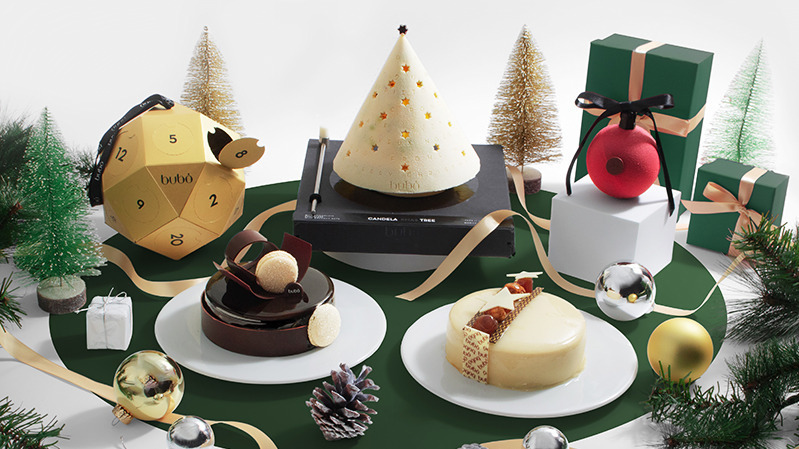 ブボ・バルセロナの23年クリスマス、栗×マカダミアナッツの“ホワイト”ムースケーキやチョコケーキ｜写真2