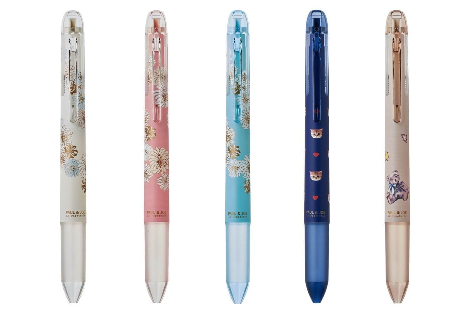 ポール ＆ ジョー“猫のヌネットやテディベア”を描いた多色・多機能ペン、パイロットの文房具とコラボ