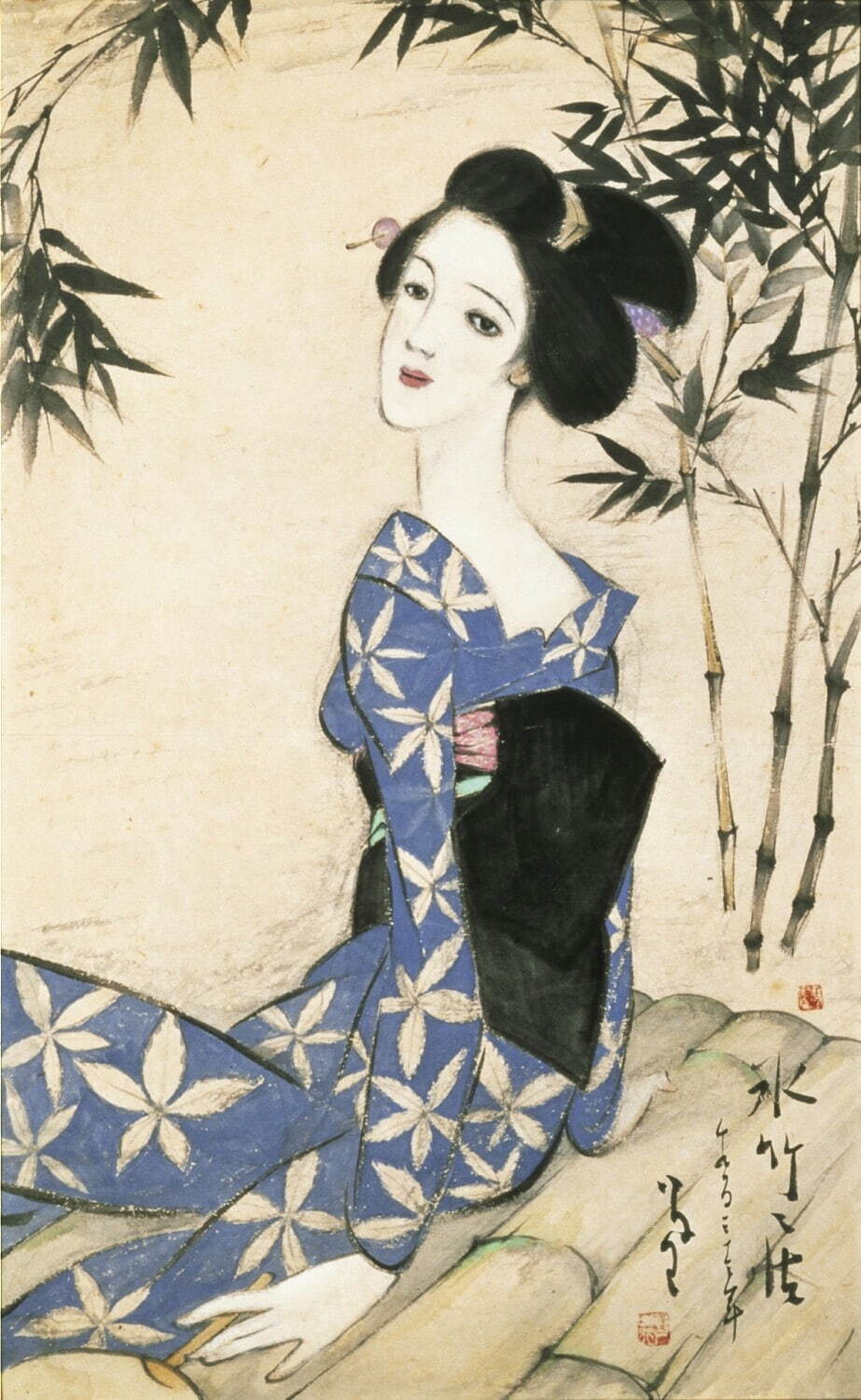 竹久夢二　水彩画　旅の人 竹久夢二 水彩画 旅の人 竹久夢二 Takehisa Yumeji (1884～1934