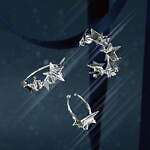 イー・エム“夜空”モチーフのクリスマスジュエリー、星が煌めくネックレス＆スタッズが揺れるリング｜写真1