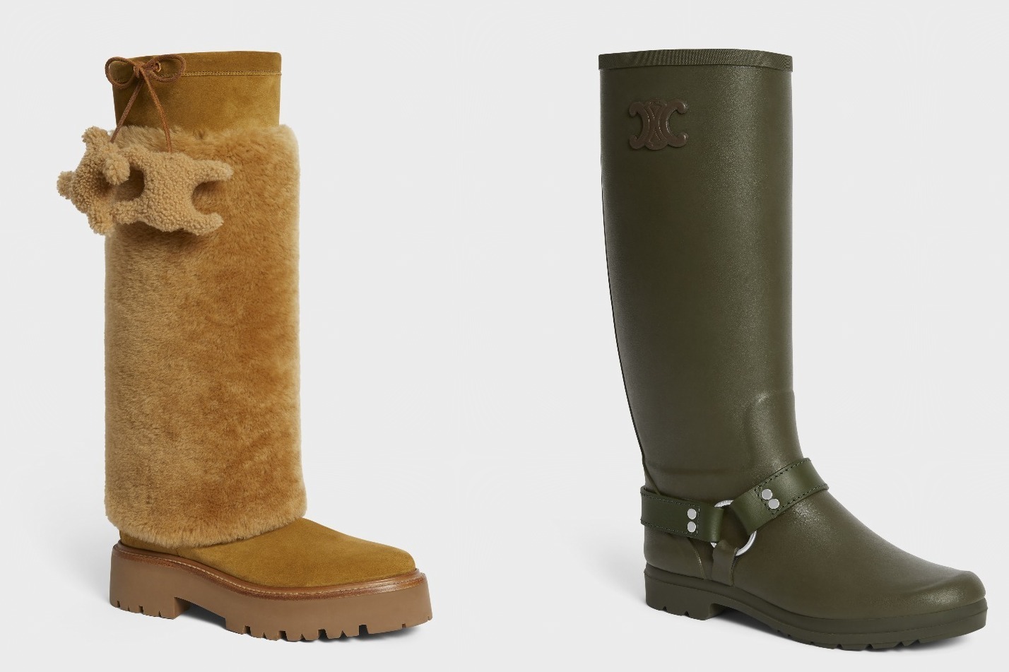 ショートブーツ｜セリーヌ新作シューズ - ふんわりシアリングのブーツやクリーンな白スニーカーなど