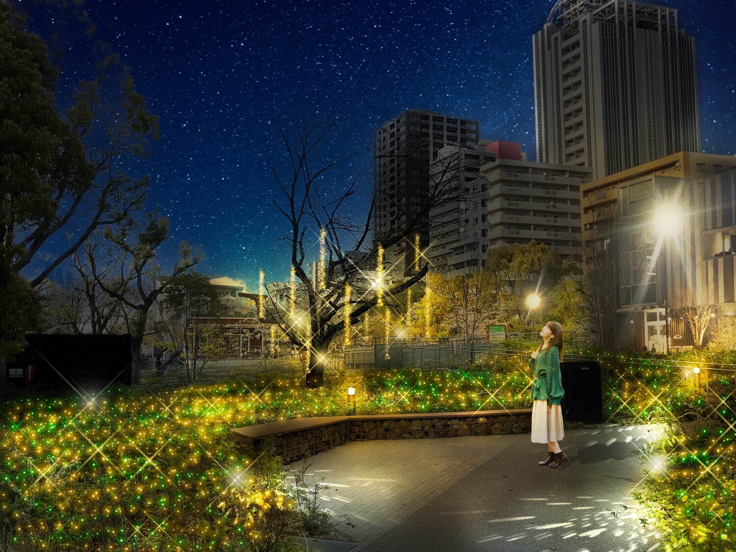 名古屋・久屋大通公園の冬イルミネーション、色が変化する光のオブジェやきらめく光のアーチ｜写真3