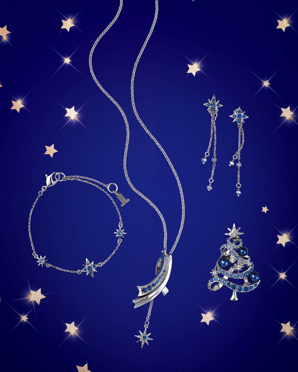 ランバン オン ブルーの23年クリスマスジュエリー、“月と星”イメージの ...