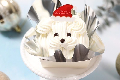 パティスリーピネード“犬モチーフ”の人気ケーキ「シャンティちゃん」がクリスマス限定でサンタ仕様に
