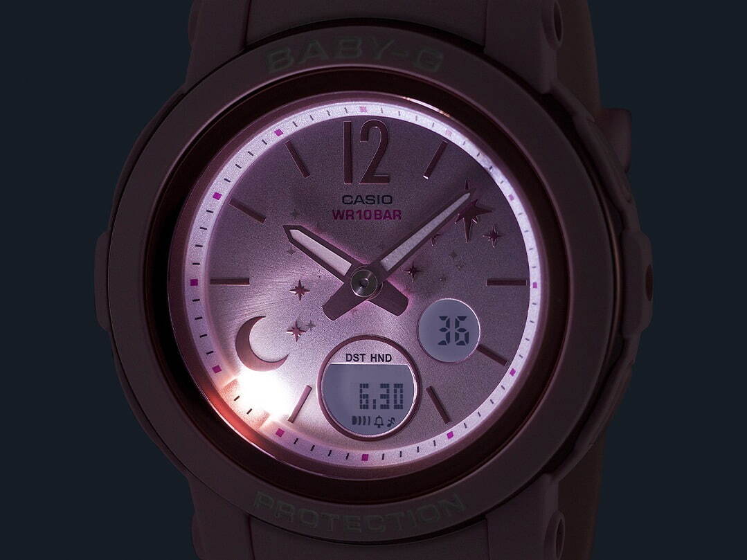BABY-G“冬の夜空”テーマの新作腕時計、月＆星入りグラデーション文字板｜写真11