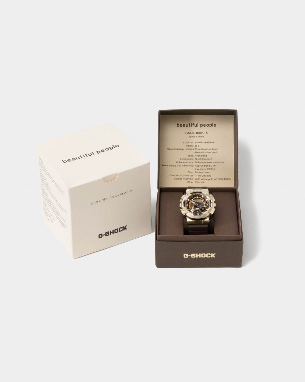 G-SHOCK×ビューティフルピープルの腕時計「GM-S110」パーツごと