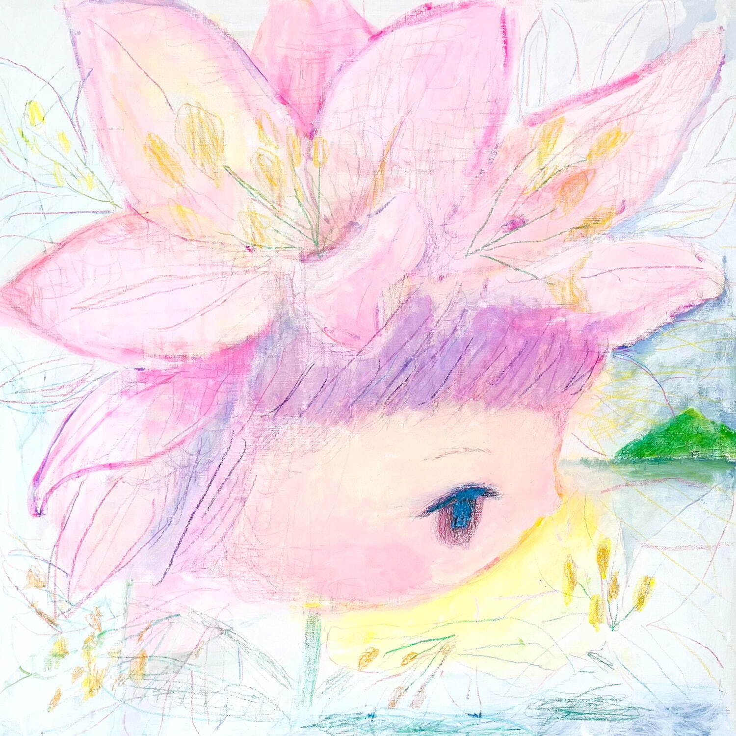 ササユリの花の薄化粧｜写真1