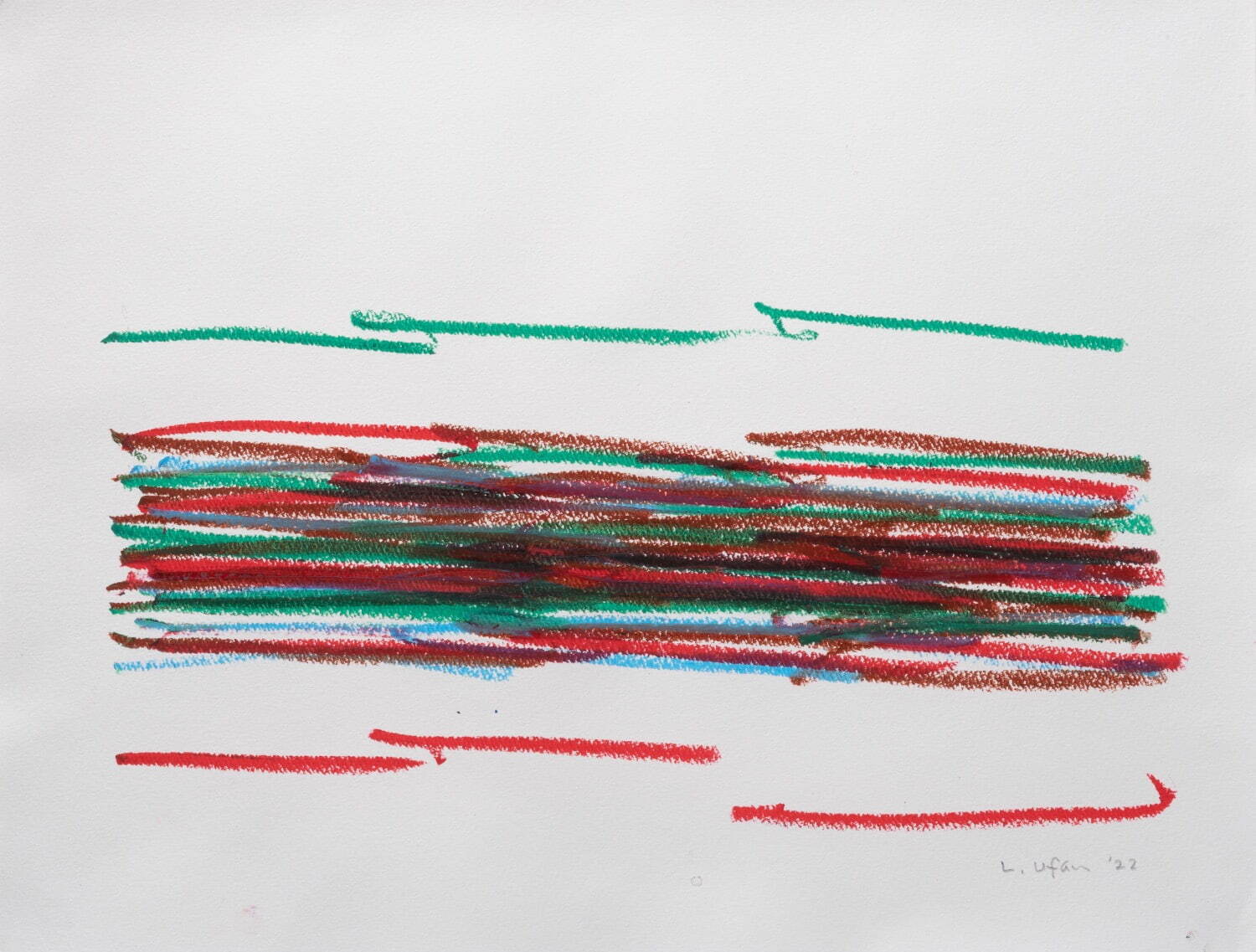 李禹煥 《遥かなるサウンド》 2022年 クレヨン、紙 30.4×40.3cm