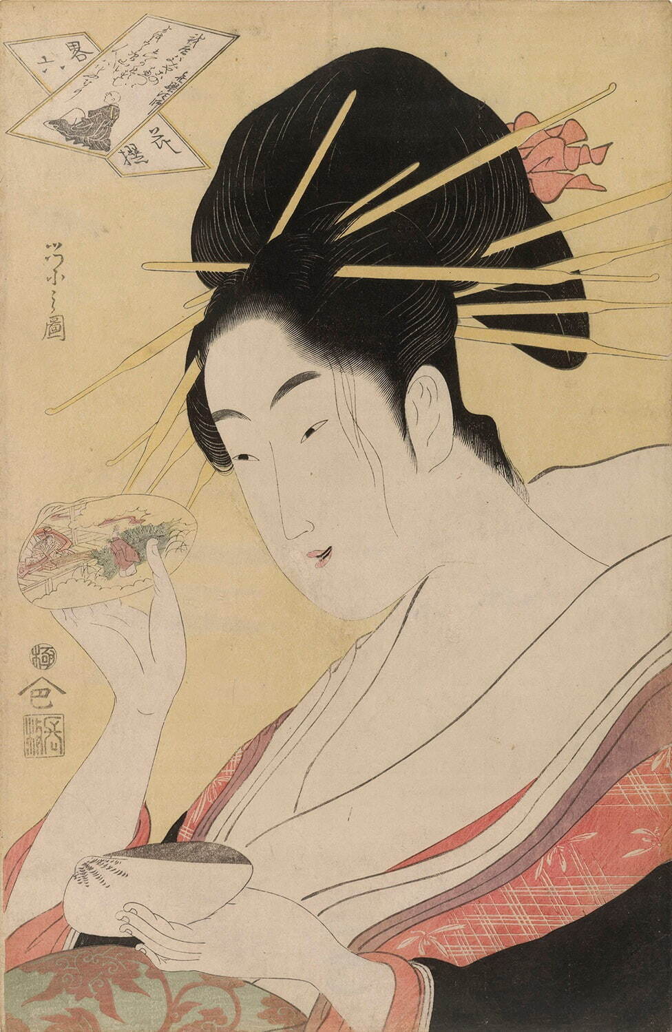 鳥文斎栄之 《畧六花撰 喜撰法師》 寛政8-10年(1796-98年)頃 大英博物館蔵
©The Trustees of the British Museum.