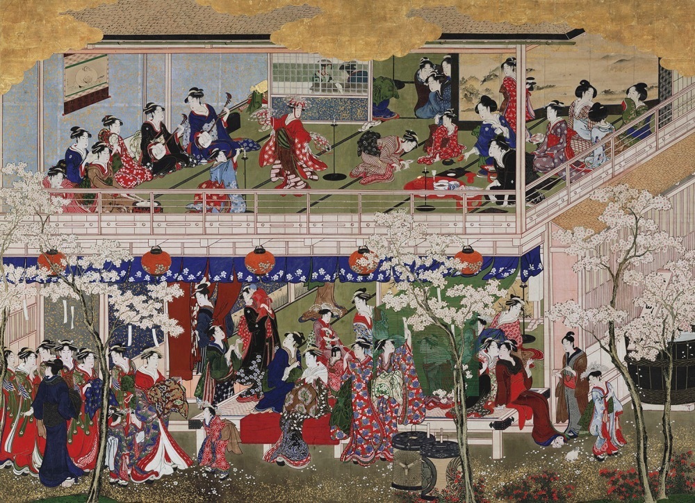 喜多川歌麿 《吉原の花》 寛政5年(1793年)頃 ワズワース・アテネウム美術館蔵
Wadsworth Atheneum Museum of Art, Hartford. The Ella Gallup Sumner and Mary Catlin Sumner Collection Fund