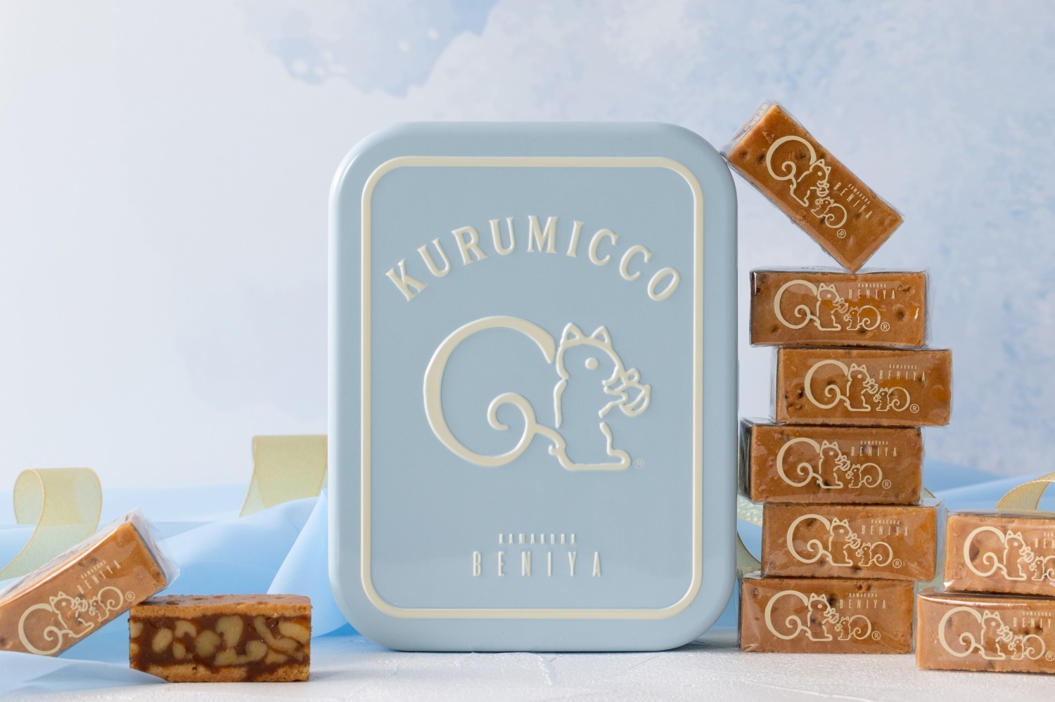 ペールブルー｜鎌倉紅谷「クルミッ子」淡い“ペールブルー”の限定デザイン缶、バレンタインギフトにも